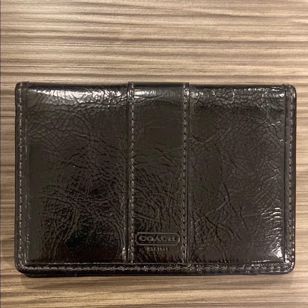 Coach Black Leather Key and Card Holder